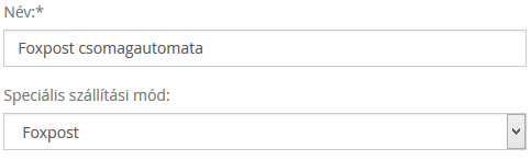Foxpost szállítási mód beállítások