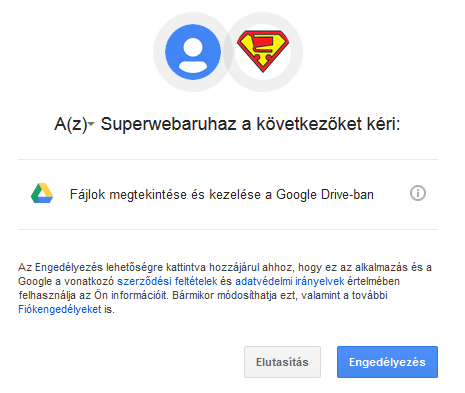 Google Drive integráció webáruházba