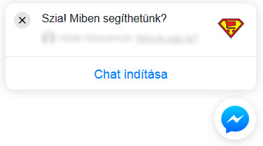 Customer Chat ablak a beépítés után