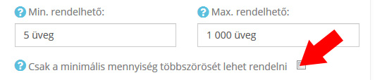 Minimálisan rendelhető mennyiség többszöröse