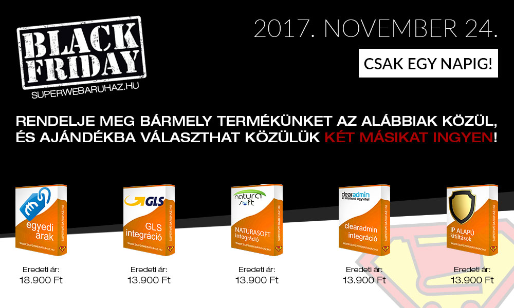 Black Friday akció a Superwebáruházban